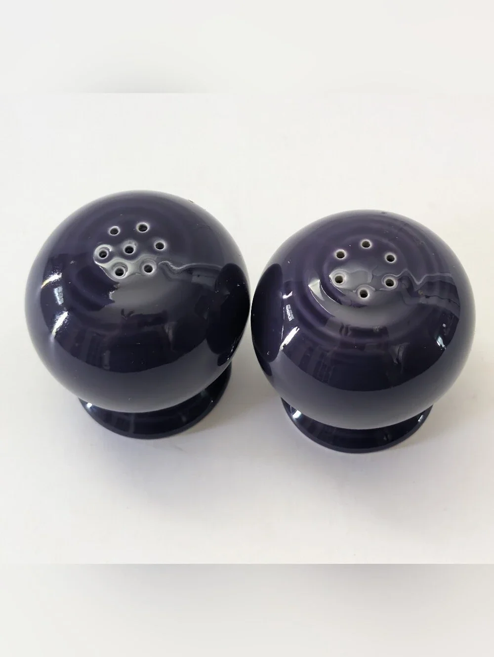 Dark Purple Fiesta Ware Ceramic Salt and Pepper‎ Shaker Set Retired Great